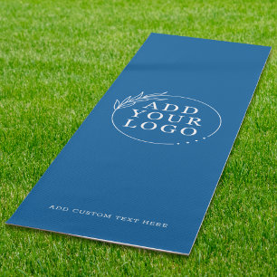 Business Logo Custom Text Branded Gift Ocean Blue Yoga Mat