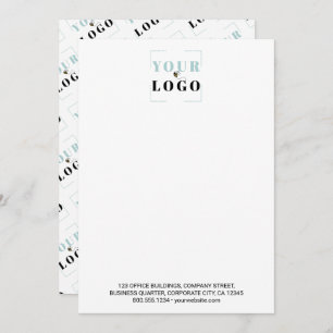 Business Logo Custom Text Tiled Back White Card