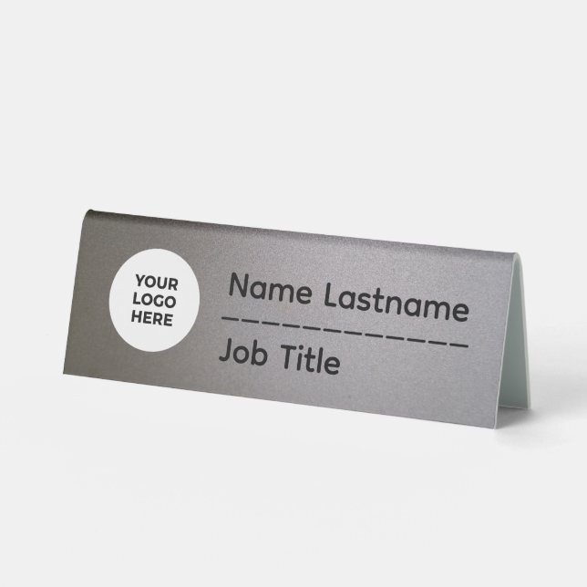 Business logo Desk Name Plate with job title (Front)