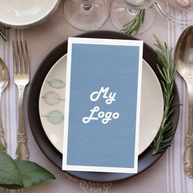 Business logo dusty blue napkin (Creator Uploaded)