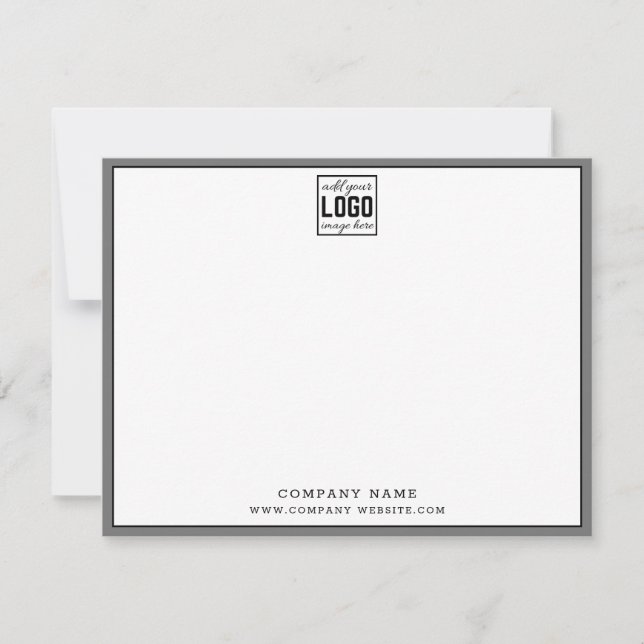  Business Logo Editable Brand Colour Grey Border   Card (Front)