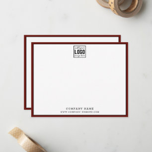 Business Logo Editable Brand Colour Maroon Border Card