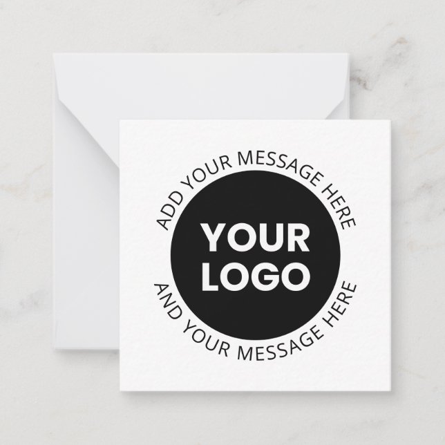 Business Logo & Editable Text  White & Black Card (Front)