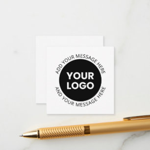 Business Logo & Editable Text  White & Black Enclosure Card