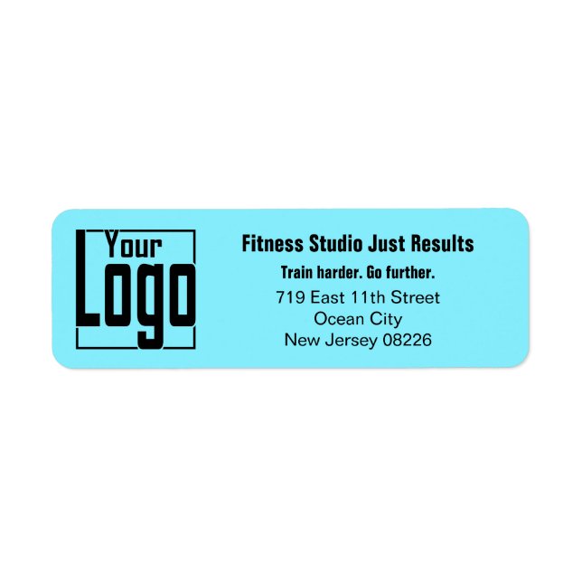 Business Logo Electric-Blue Black Return Address (Front)