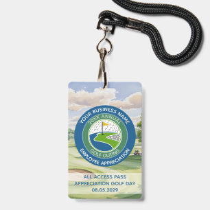 Business Logo Employee Appreciation Golf Event ID Badge
