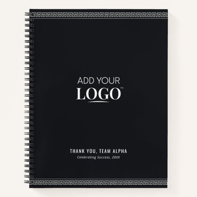 Business Logo Employee Appreciation Greek Meander  Notebook (Front)