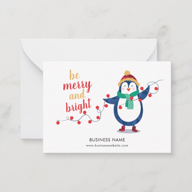 Business Logo Employee Christmas Holiday Card (Front)