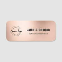 Business logo Employee Custom faux rose gold
