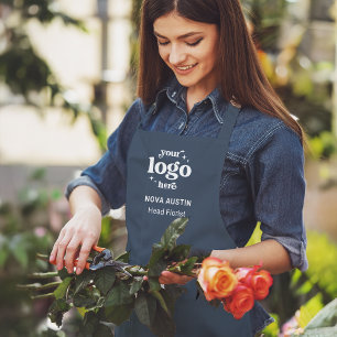 Business Logo Employee Name Job Title Navy Blue Apron