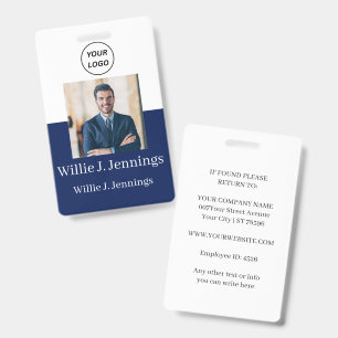 Business Logo Employee Photo Identification Badge  ID Badge