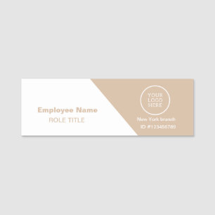 Business Logo Employee Safety Pin Name Tag