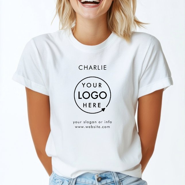 Business Logo Employee Staff Name Company Branded T-Shirt (Creator Uploaded)