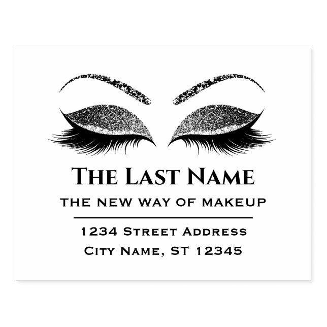 Business Logo Eyelash Makeup Artist Beauty Salon Rubber Stamp (Imprint)