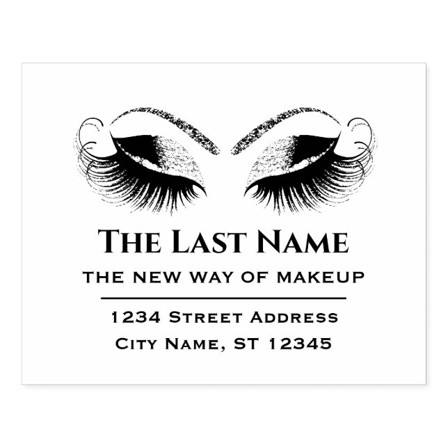 Business Logo Eyelashes Makeup Artist Beauty Studi Rubber Stamp (Imprint)