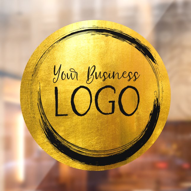 Business Logo Faux Gold Foil Circle Window Cling (Sheet 2)
