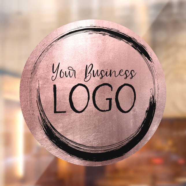 Business Logo Faux Rose Gold Foil Circle Window Cling (Sheet 2)