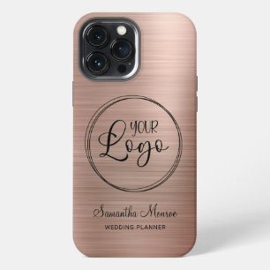Business Logo Faux Rose Gold Foil iPhone 13 Pro Max Case
