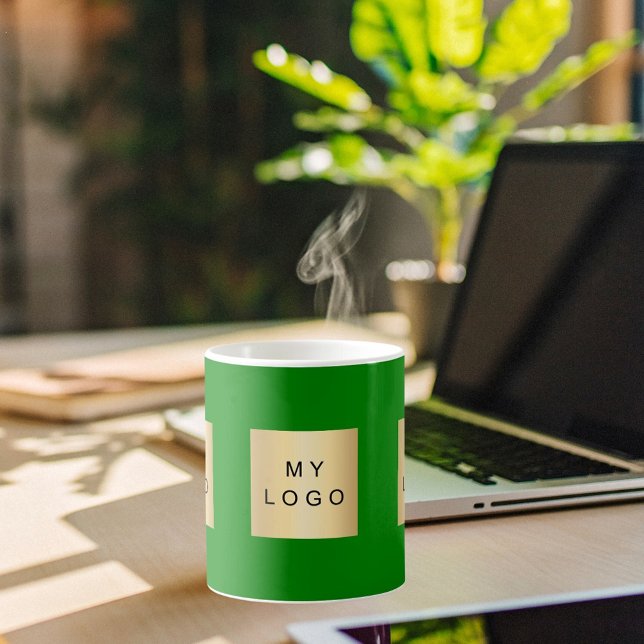 Business logo forest green coffee mug (Creator Uploaded)