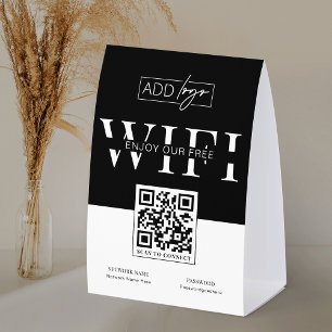 Business Logo Free WIFI Password QR Code Sign