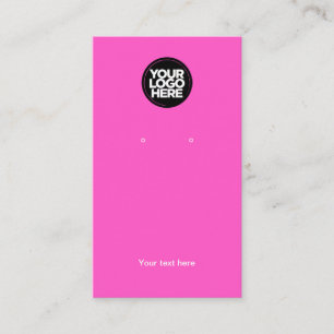 Business Logo Fuchsia Pink Earring Display Card