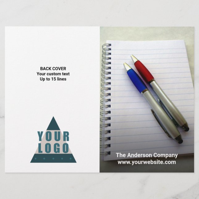 Business Logo Full Bleed Cover Folded Brochure (Front)