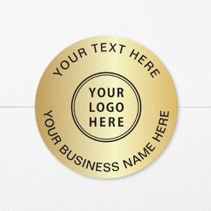 Business Logo Gold Classic Round Sticker