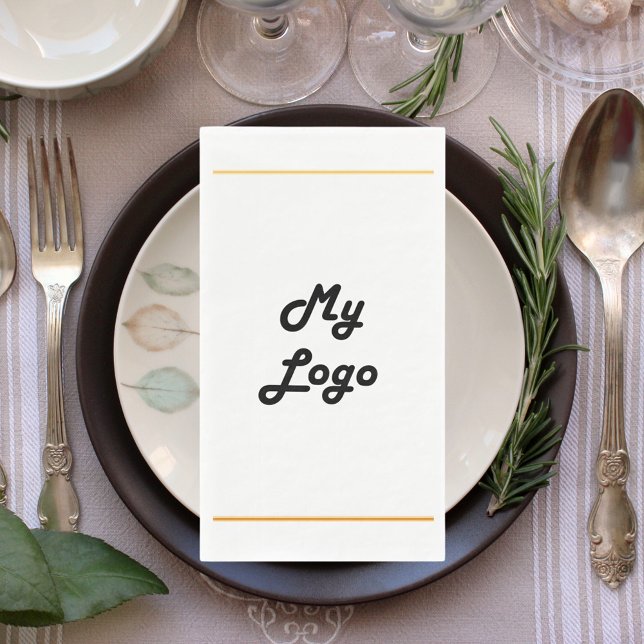 Business logo gold frame brand colour napkin (Creator Uploaded)