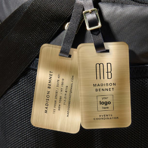 Business Logo Gold Professional Travel Luggage Tag