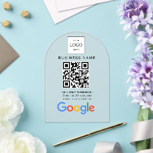 Business Logo Google Reviews website scan  Acrylic Invitations