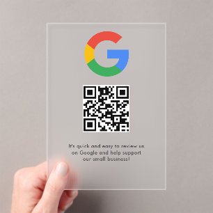 Business Logo Google Reviews website scan Acrylic Invitations