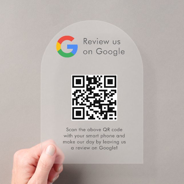 Business Logo Google Reviews website scan  Acrylic Invitations (Insitu (Handheld))