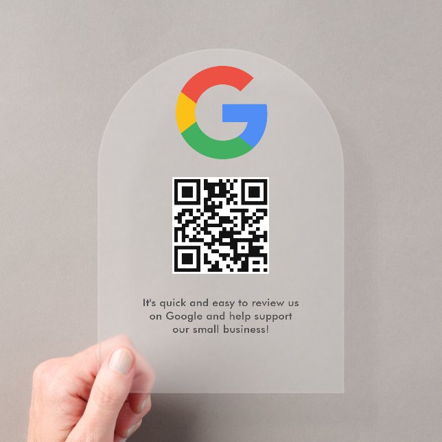 Business Logo Google Reviews website scan  Acrylic Invitations (Insitu (Handheld))