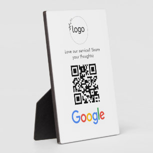 Business Logo Google Reviews website scan Plaque