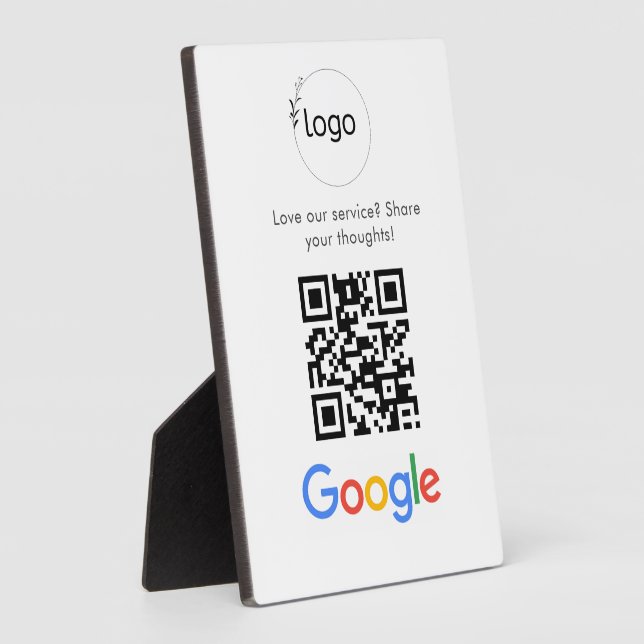 Business Logo Google Reviews website scan  Plaque (Side)