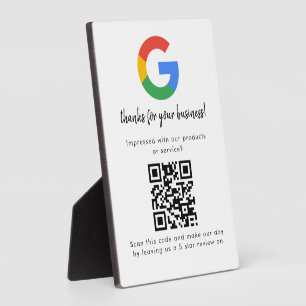 Business Logo Google Reviews website scan Plaque