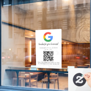 Business Logo Google Reviews website scan  Window Cling