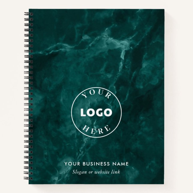 Business Logo Green Custom Notebook (Front)