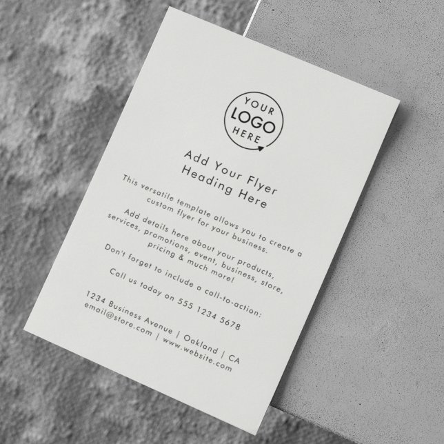 Business Logo | Grey Modern Minimalist Marketing Flyer (Create your own unique flyer design with this easy to use template)