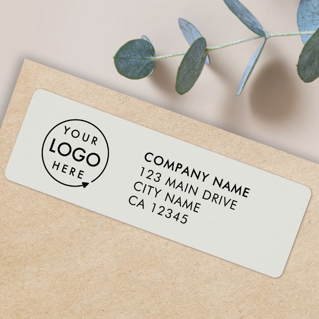 Business Logo | Grey Neutral Modern Return Address (Modern gray return address labels for your business - simple, professional & easy to customize)