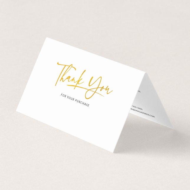 Business Logo Hand Lettered Mini Thank You Card (Front)