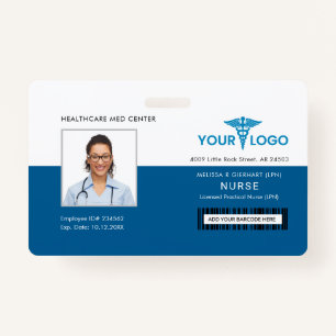 Business Logo Healthcare Employee Custom Photo ID ID Badge