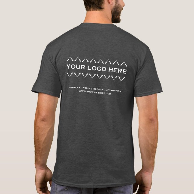Business Logo Heather Grey T-Shirt (Back)