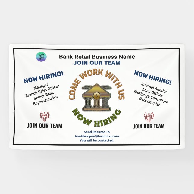 Business Logo Help Wanted Hiring Custom Banner (Horizontal)