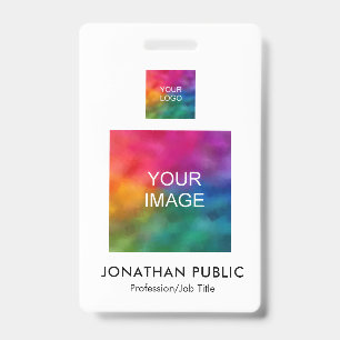 Business Logo Here Employee Photo Name And Title ID Badge