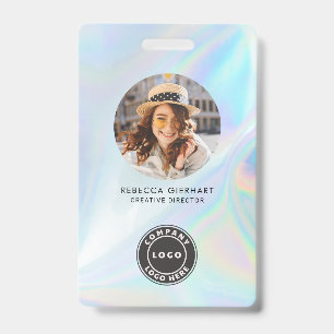 Business Logo Holographic Employee Photo ID Badge