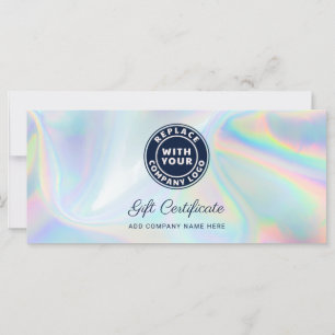 Business Logo Holographic Gift Certificate Custom
