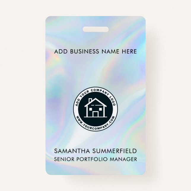 Business Logo Holographic ID Company Employee ID Badge (Front)