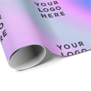 Business Logo Holographic Wrapping Paper
