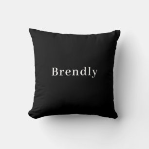 Business Logo I Brand Name Promotional Black Cushion